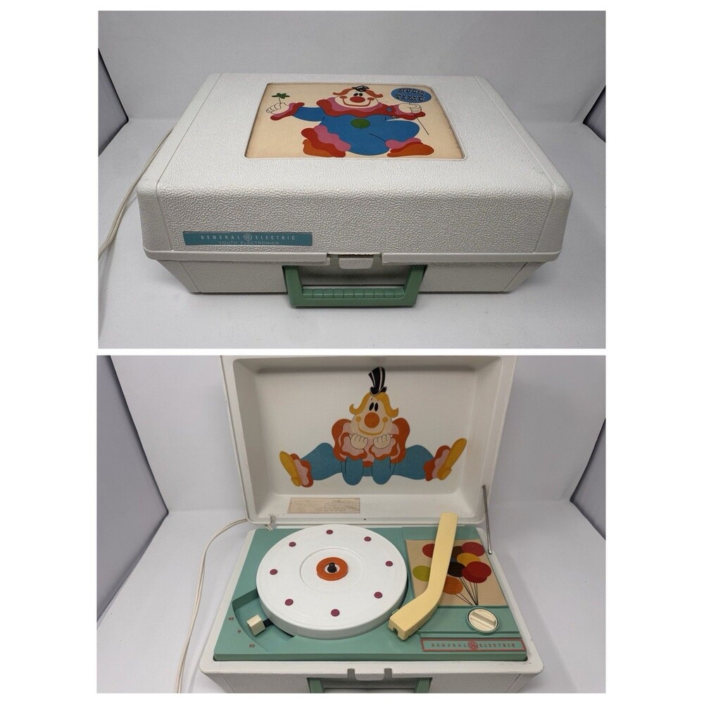 GE Music Time Clown Record Player RP3126B Youth Electronics (See Video & Read)